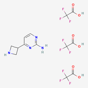 molecular formula C13H13F9N4O6 B1374814 Sal de ácido trifluoroacético de 4-azetidin-3-il-pirimidin-2-ilamina CAS No. 1361113-32-7