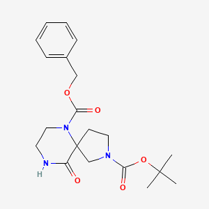 molecular formula C20H27N3O5 B1374816 6-Benzyl 2-tert-butyl 10-oxo-2,6,9-triazaspiro[4.5]decane-2,6-dicarboxylate CAS No. 1251020-61-7