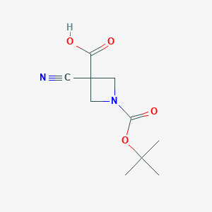 molecular formula C10H14N2O4 B1374819 1-Boc-3-cyanoazetidine-3-carboxylic acid CAS No. 1158759-45-5