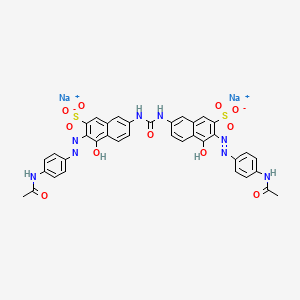 molecular formula C37H28N8Na2O11S2 B13748201 Disodium 7,7'-(carbonyldiimino)bis[3-[[4-(acetylamino)phenyl]azo]-4-hydroxynaphthalene-2-sulfonate] CAS No. 41204-67-5