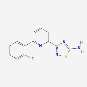 molecular formula C13H9FN4S B13748212 3-(6-(2-Fluorophenyl)pyridin-2-yl)-1,2,4-thiadiazol-5-amine 