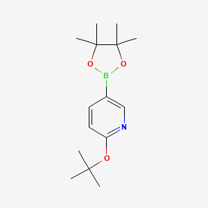 molecular formula C15H24BNO3 B1374822 2-Tert-butoxy-5-(4,4,5,5-tetramethyl-1,3,2-dioxaborolan-2-YL)pyridine CAS No. 1421341-09-4