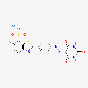 7-Benzothiazolesulfonic acid, 2-[4-[(hexahydro-2,4,6-trioxo-5-pyrimidinyl)azo]phenyl]-6-methyl-, monosodium salt