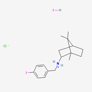 molecular formula C17H26ClI2N B13748322 (+-)-endo-N-(p-Iodobenzyl)-2-bornanamine hydrochloride CAS No. 24652-90-2