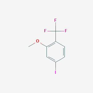 molecular formula C8H6F3IO B1374833 苯，4-碘-2-甲氧基-1-(三氟甲基)- CAS No. 1261555-56-9
