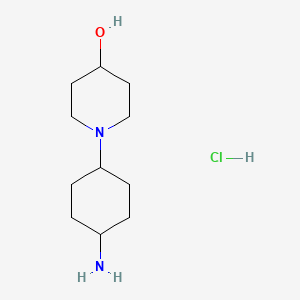 molecular formula C11H23ClN2O B1374834 1-(4-Amino-cyclohexyl)-piperidin-4-ol hydrochloride CAS No. 1229625-30-2