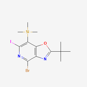 molecular formula C13H18BrIN2OSi B1374835 4-Bromo-2-(tert-butyl)-6-iodo-7-(trimethylsilyl)oxazolo[4,5-c]pyridine CAS No. 1305324-93-9