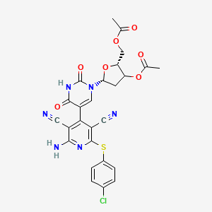 ((2R,5R)-3-acetoxy-5-(5-(2-amino-6-(4-chlorophenylthio)-3,5-dicyanopyridin-4-yl)-2,4-dioxo-3,4-dihydropyrimidin-1(2H)-yl)tetrahydrofuran-2-yl)methyl acetate