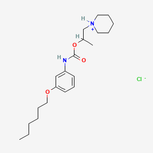 1-piperidin-1-ium-1-ylpropan-2-yl N-(3-hexoxyphenyl)carbamate;chloride