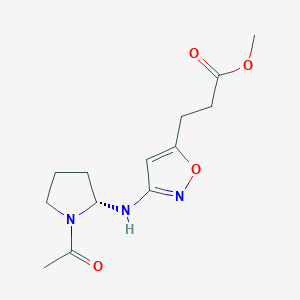 molecular formula C13H19N3O4 B13748424 3-[(2R)-1-acetyl-2-pyrrolidinyl]-alpha-amino-5-Isoxazolepropanoic acid methyl ester 