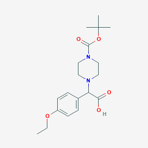 molecular formula C19H28N2O5 B1374843 2-(4-Boc-piperazinyl)-2-(4-ethoxylphenyl)acetic acid CAS No. 1400644-21-4