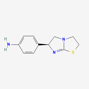 molecular formula C11H13N3S B1374851 4-[(6S)-2,3,5,6-Tetrahydroimidazo[2,1-b][1,3]thiazol-6-yl]aniline CAS No. 76497-82-0