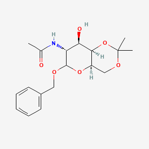 molecular formula C18H25NO6 B1374852 N-[(4Ar,7R,8R,8aR)-8-hydroxy-2,2-dimethyl-6-phenylmethoxy-4,4a,6,7,8,8a-hexahydropyrano[3,2-d][1,3]dioxin-7-yl]acetamide CAS No. 75263-33-1