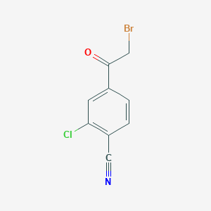 molecular formula C9H5BrClNO B1374854 Benzonitrile, 4-(2-bromoacetyl)-2-chloro- CAS No. 182626-08-0