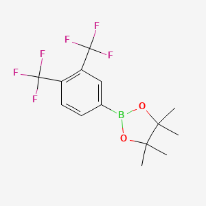 molecular formula C14H15BF6O2 B1374857 2-(3,4-Bis(trifluoromethyl)phenyl)-4,4,5,5-tetramethyl-1,3,2-dioxaborolane CAS No. 1073339-08-8