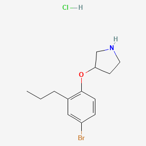 molecular formula C13H19BrClNO B1374865 3-(4-Bromo-2-propylphenoxy)pyrrolidine hydrochloride CAS No. 1220018-08-5