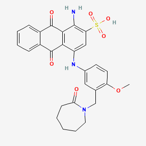 1-Amino-4-((3-((hexahydro-2-oxo-1H-azepin-1-yl)methyl)-4-methoxyphenyl)amino)-9,10-dihydro-9,10-dioxoanthracene-2-sulphonic acid