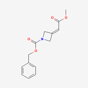 molecular formula C14H15NO4 B1374872 Benzyl 3-(2-methoxy-2-oxoethylidene)azetidine-1-carboxylate CAS No. 362704-72-1