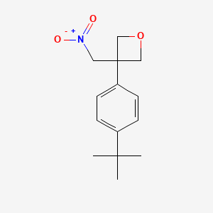 molecular formula C14H19NO3 B13748730 3-(4-Tert-butylphenyl)-3-(nitromethyl)oxetane 