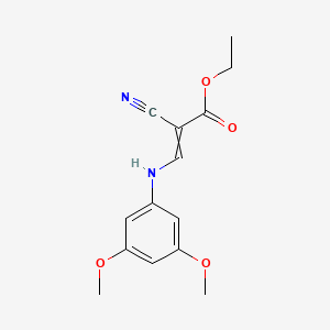 molecular formula C14H16N2O4 B1374878 乙酸2-氰基-3-(3,5-二甲氧基苯胺基)丙-2-烯酸乙酯 CAS No. 712307-63-6