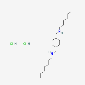 1,4-Cyclohexanebis(methylamine), N,N'-diheptyl-, dihydrochloride, (E)-