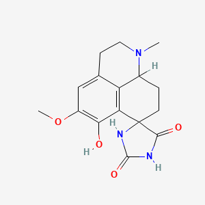 Spiro(7H-benzo(de)quinoline-7,4'-imidazolidine)-2',5'-dione, 1,2,3,8,9,9a-hexahydro-5,6-5-methoxy-1-methyl-, trans-