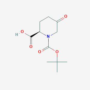 molecular formula C11H17NO5 B1374895 (2R)-1-N-Boc-5-oxo-piperidine-2-carboxylic acid CAS No. 1273565-12-0