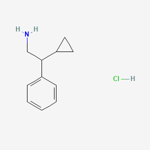molecular formula C11H16ClN B1374918 2-Cyclopropyl-2-phenylethan-1-amine hydrochloride CAS No. 1803609-85-9