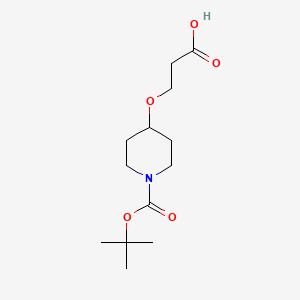 molecular formula C13H23NO5 B1374934 3-({1-[(Tert-butoxy)carbonyl]piperidin-4-yl}oxy)propanoic acid CAS No. 773099-94-8