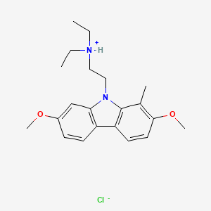 molecular formula C21H29ClN2O2 B13749403 9-(2-(Diethylamino)ethyl)-2,7-dimethoxy-1-methylcarbazole hydrochloride CAS No. 41734-92-3