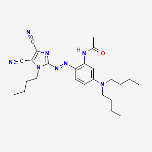 molecular formula C25H34N8O B13749408 Acetamide, N-(2-((1-butyl-4,5-dicyano-1H-imidazol-2-yl)azo)-5-(dibutylamino)phenyl)- CAS No. 107689-03-2