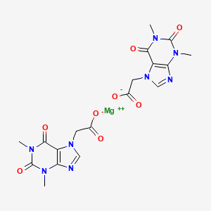 molecular formula C18H18MgN8O8 B13749409 Magnesium 7-theophyllineacetate CAS No. 38953-16-1