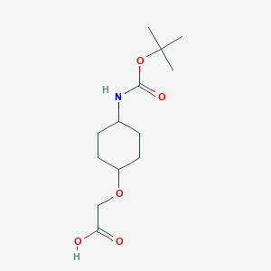 molecular formula C13H23NO5 B1375005 (4-叔丁氧羰基氨基-环己氧基)-乙酸 CAS No. 1353961-37-1
