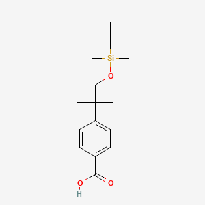 molecular formula C17H28O3Si B1375025 4-(1-((tert-Butyldimethylsilyl)oxy)-2-methylpropan-2-yl)benzoic acid CAS No. 1005786-00-4