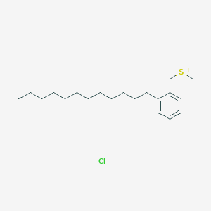 molecular formula C21H37ClS B13750259 Sulfonium, ((dodecylphenyl)methyl)dimethyl-, chloride CAS No. 61551-61-9