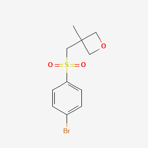 molecular formula C11H13BrO3S B1375037 3-(((4-溴苯基)磺酰基)甲基)-3-甲基氧杂环丁烷 CAS No. 1204129-90-7