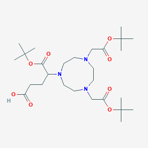 molecular formula C27H49N3O8 B1375040 4-{4,7-Bis[2-(tert-butoxy)-2-oxoethyl]-1,4,7-triazonan-1-yl}-5-(tert-butoxy)-5-oxopentanoic acid CAS No. 438553-50-5