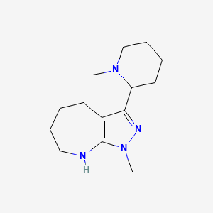 Pyrazolo[3,4-b]azepine,1,4,5,6,7,8-hexahydro-1-methyl-3-(1-methyl-2-piperidinyl)-(9ci)