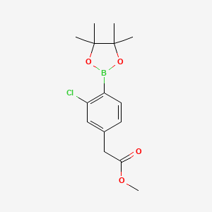 molecular formula C15H20BClO4 B1375054 Methyl 2-(3-chloro-4-(4,4,5,5-tetramethyl-1,3,2-dioxaborolan-2-yl)phenyl)acetate CAS No. 1259022-53-1