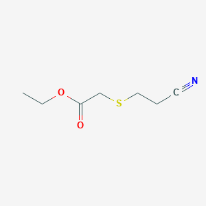 [(2-Cyanoethyl)thio]acetic acid, ethyl ester