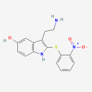 3-(2-Amino-ethyl)-2-(2-nitro-phenylsulfanyl)-1H-indol-5-ol