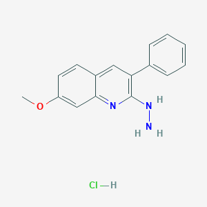 2-Hydrazino-7-methoxy-3-phenylquinoline hydrochloride