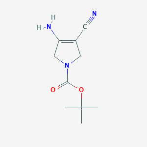 molecular formula C10H15N3O2 B1375067 Tert-butyl 3-amino-4-cyano-2,5-dihydro-1H-pyrrole-1-carboxylate CAS No. 1227461-24-6
