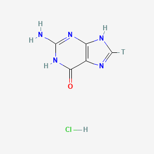 2-amino-8-tritio-1,9-dihydropurin-6-one;hydrochloride