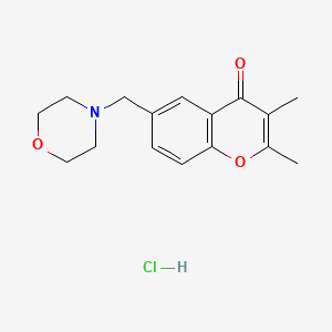 molecular formula C16H20ClNO3 B13750695 2,3-Dimethyl-6-(morpholin-4-ium-4-ylmethyl)chromen-4-one chloride CAS No. 100895-54-3