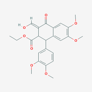 Ethyl (3E)-1-(3,4-dimethoxyphenyl)-3-(hydroxymethylidene)-6,7-dimethoxy-4-oxo-1,2,3,4-tetrahydronaphthalene-2-carboxylate