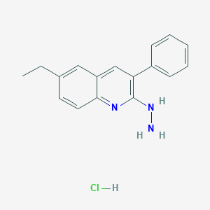 molecular formula C17H18ClN3 B13750758 2-Hydrazino-6-ethyl-3-phenylquinoline hydrochloride CAS No. 1172297-69-6