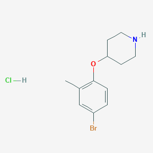 molecular formula C12H17BrClNO B1375077 4-(4-Bromo-2-methylphenoxy)piperidine hydrochloride CAS No. 1211507-49-1