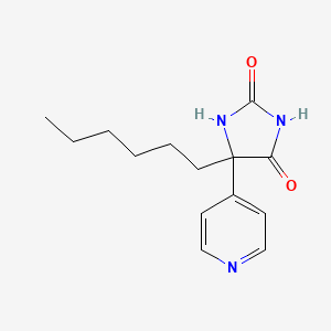 molecular formula C14H19N3O2 B13750791 5-Hexyl-5-pyridin-4-ylimidazolidine-2,4-dione CAS No. 6294-67-3