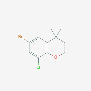 molecular formula C11H12BrClO B1375081 6-Bromo-8-chloro-4,4-dimethylchroman CAS No. 1350761-25-9